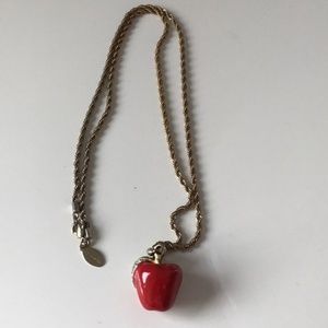 Apple necklace vintage look with crystals